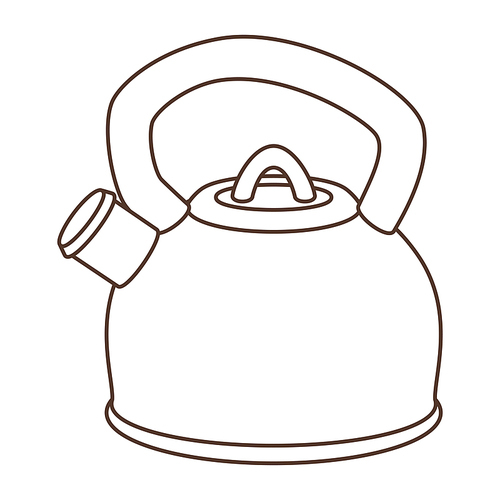 Illustration of kettle. Stylized kitchen and restaurant utensil item.