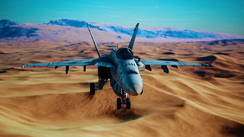 american military plane over the desert