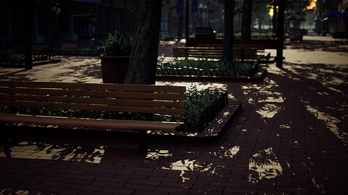 empty city park during the covid 19 pandemic