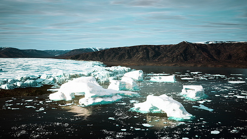 Alaska glacier in mountains landscape