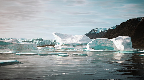 big icebergs near Greenland region