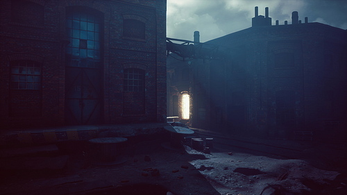 frightening abandoned factory at night