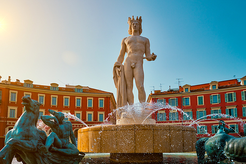 Fountain du Soleil at Place Massena in Nice, France