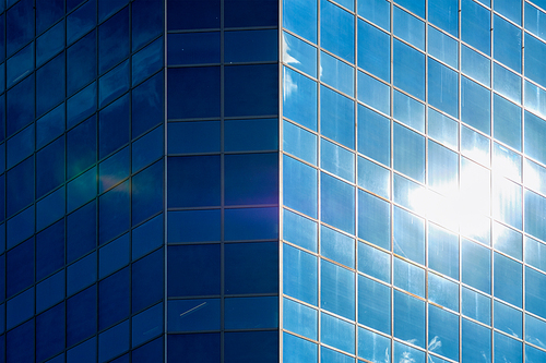 Skyscraper building facade close up. Rotterdam, the Netherlands
