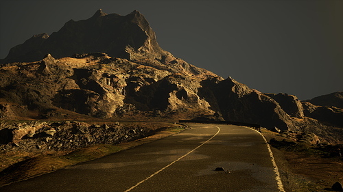 rural landscape with abandoned road at the Atlantic coast of Scotland