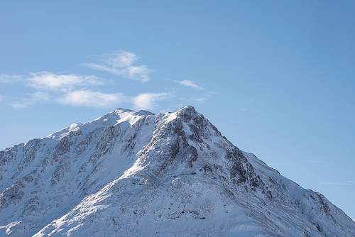 Stunning iconic landscape Winter image of Stob Dearg Buachaille Etive Mor mountain in Scottish Highlands