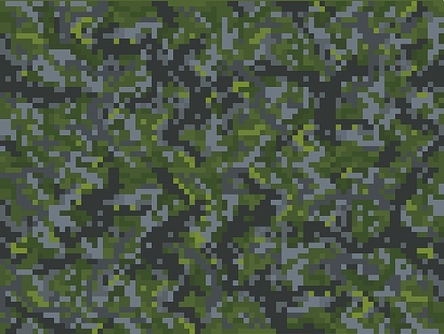 Khaki camouflage cubic background pattern with grass and grey stone blocks, vector pixel game 8bit pixels or computer game level for craft camo underground, camouflage cubic pattern