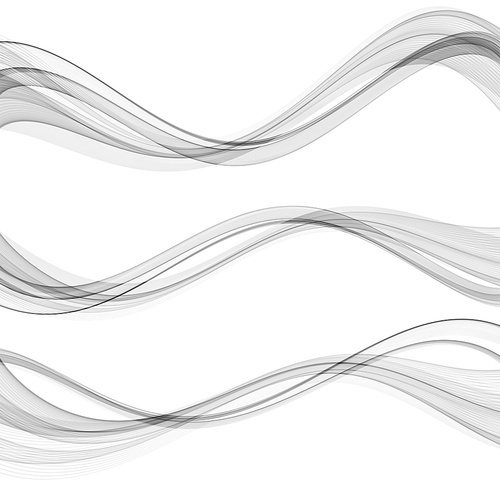 Vector abstract flowing smoke wave lines isolated on white background. Transparent design element for technology, science, healthy modern concept.