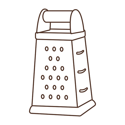 Illustration of cooking grater. Stylized kitchen and restaurant utensil item.