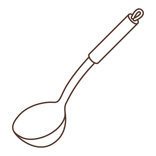 Illustration of cooking ladle. Stylized kitchen and restaurant utensil item.