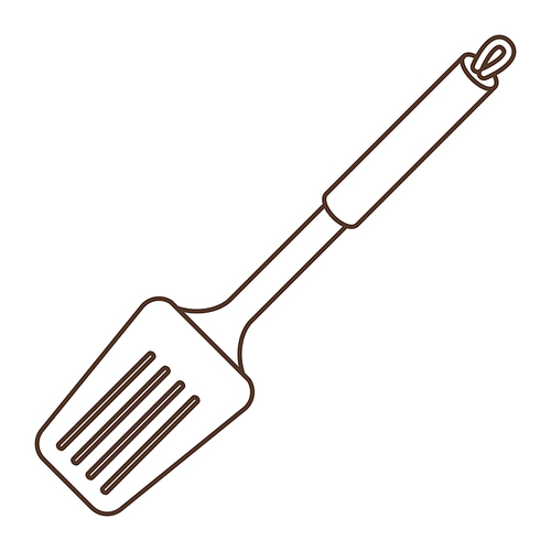 Illustration of cooking spatula. Stylized kitchen and restaurant utensil item.