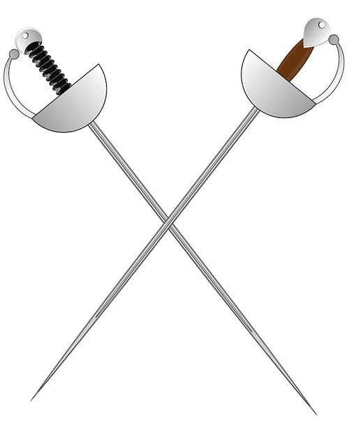 Vector illustration of the ancient plain weapon for fencing rapier