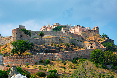 Vintage retro effect filtered hipster style image of Kumbhalgarh fort famous indian tourist landmark. Rajasthan, India