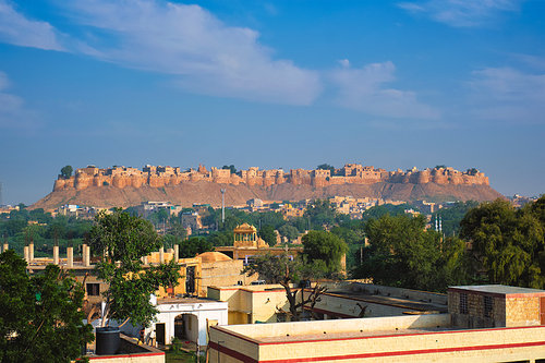 Famous tourist landmark of Rajasthan Jaisalmer Fort known as the Golden Fort Sonar quila, Jaisalmer, Rajasthan, India