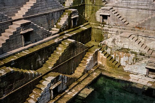 Toorji Ka Jhalra Bavdi world famous step well stepwell. Jodhpur, Rajasthan, India