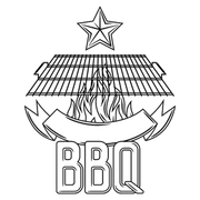 Bbq background with grill objects and icons. Stylized kitchen and restaurant menu items.