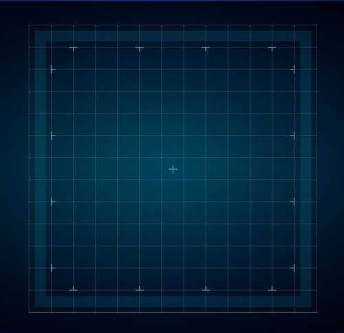 HUD grid for futuristic interface, vector ui or gui. High tech virtual screen or future technology digital dashboard display with hologram dots, lines and squares pattern, HUD radar grid of space game