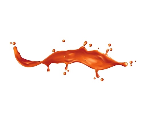Caramel sauce wave flow splash, toffee or chocolate cream drips, vector realistic 3D. Sweet caramel sauce or candy syrup and fudge butter butter long wave swirl, brown sugar cream splashing flow