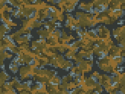 Khaki camouflage pixels for game cubic background, vector pattern with grass and ground blocks. 8bit pixels or computer game level of mine and craft background, camouflage cubic blocks in underground