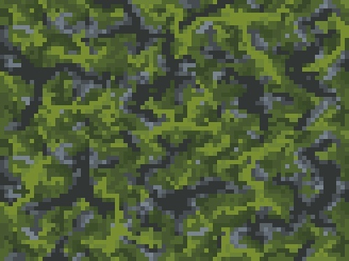 Khaki camouflage pixel game cubic background pattern with grass and ground blocks. 8bit pixels or computer game level for craft underground, camouflage cubic blocks vector background