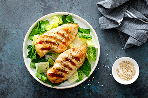 Grilled chicken breast, barbecued meat