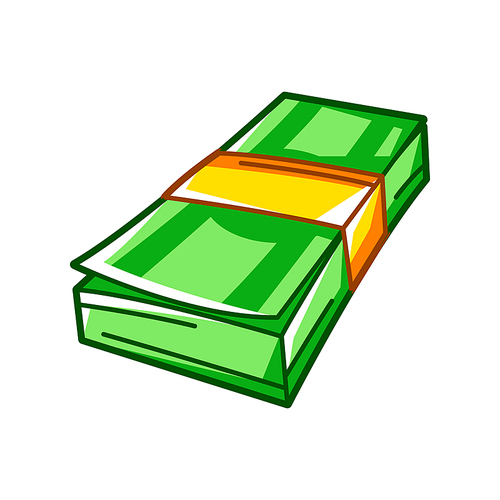 Illustration of banknote pack. Banking and finance icon. Economy and commerce stylized image.