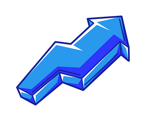 Illustration of income growth arrow. Banking and finance icon. Economy and commerce stylized image.