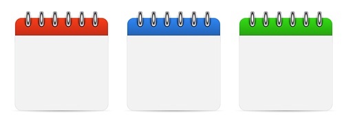 Blank empty calendars set template on white background. 3d vector illustration EPS10
