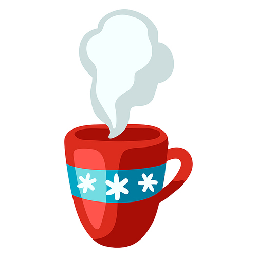 Winter illustration of hot drink. Seasonal symbol in hand drawn style.