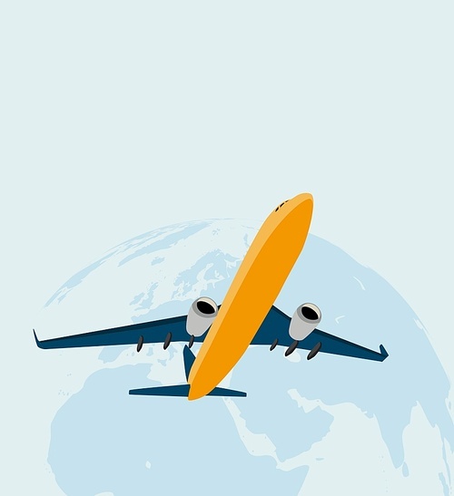 Airplane and Globe Background. Vector Illustration EPS10