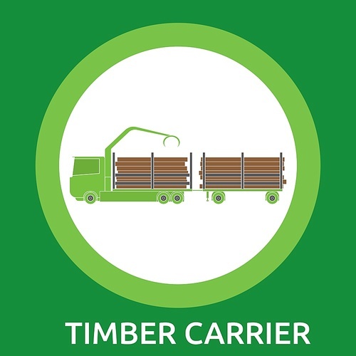 Timber Carrier. Hand-drawn vector illustration on white background