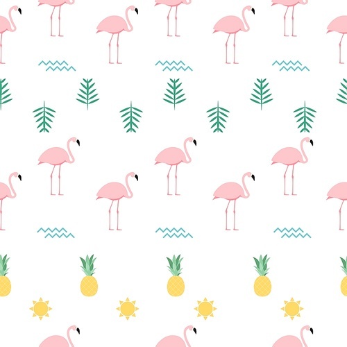 Pink Flamingo Seamless Pattern Background. Vector Illustration EPS10