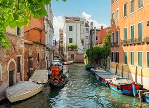 Boats in Venice on the Grand Canal, Italy