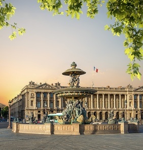 Fountain of the Seas at Place de la Concorde in Paris, France