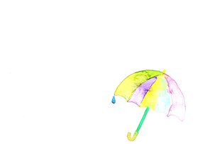 우산 수채화 배경