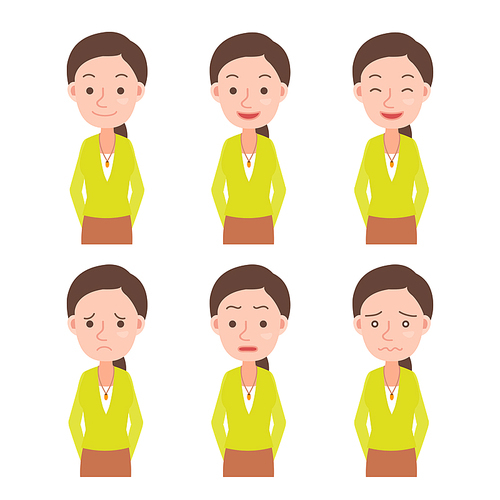 비즈니스 우먼의 여러 표정들
