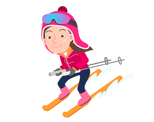 스키를 타는 여자