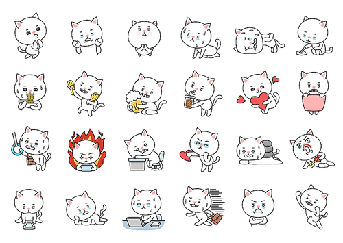 유토이미지 | 귀여운 고양이 캐릭터 모음/ 이모티콘