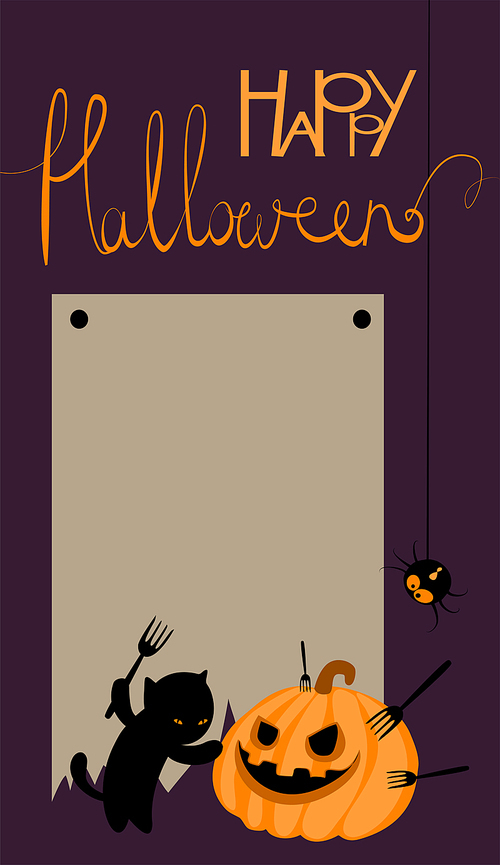 Cute vector halloween card with space for text