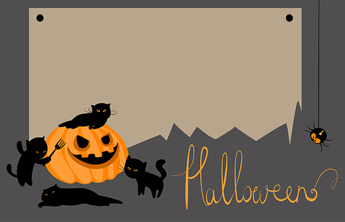 Cute vector halloween card with space for text