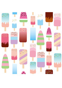여름날에 있어서 절대 빼놓을 수 없는 달콤하고 칼라풀한 색감의  다양한 아이스크림 이미지들
