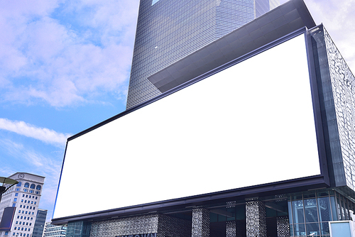 빌딩 외벽 전광판 광고 목업배경