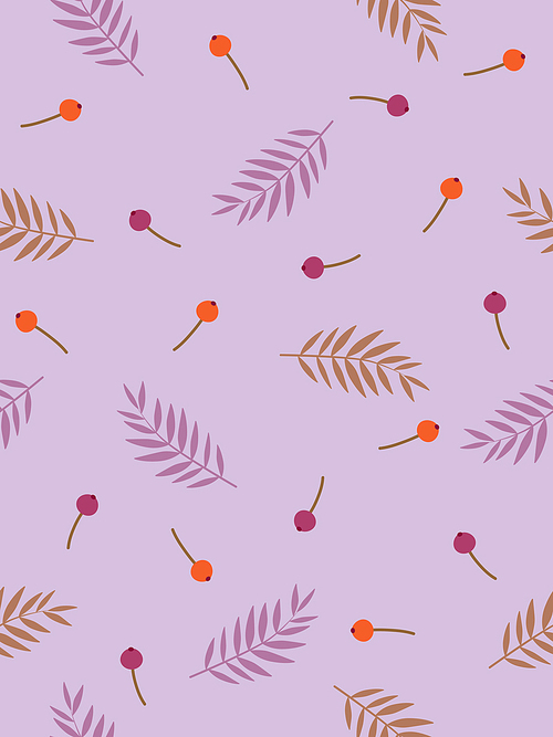 가을시즌 단풍잎과 나무열매 패턴배경