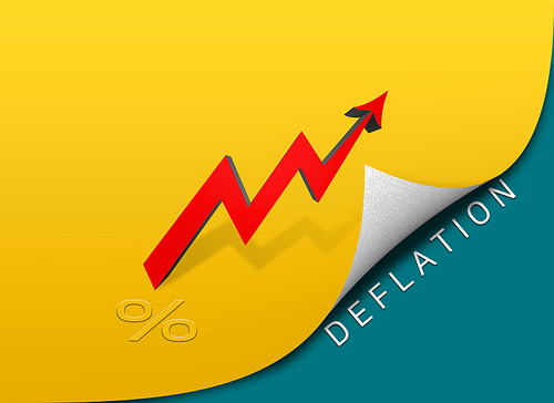 인플레이션과 디플레이션의 개념, 빨간색 그래프 화살표