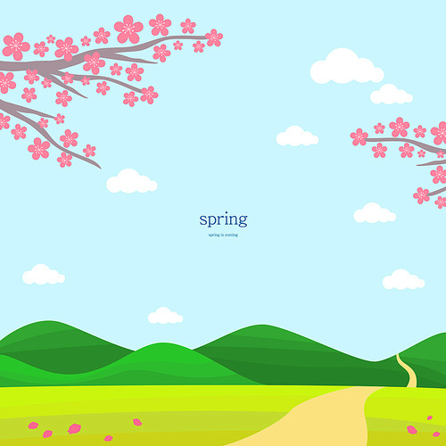 봄 꽃 배경 일러스트08