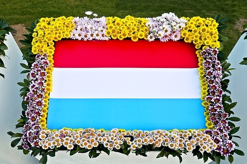 꽃으로 장식한 6.25 참전 국가의 국기,룩셈부르크