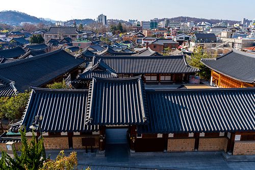 한국 전통의 가옥이 잘 보존된 한옥마을