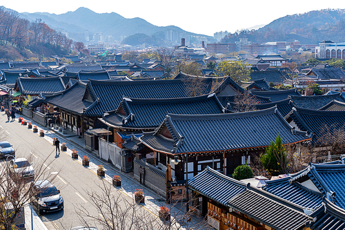 한국 전통의 가옥이 잘 보존된 한옥마을