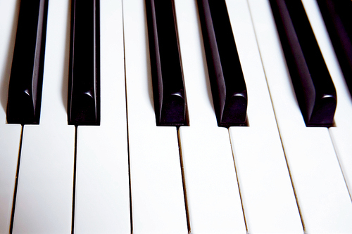 흰건반과 검은 건반이 조화로운 피아노.