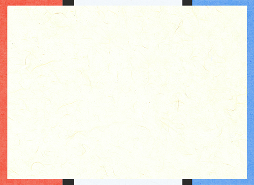 빨강, 검정, 흰색, 파랑 으로 이루어진 테두리가 있는 한지로 만들어진 배경.